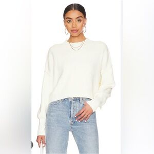 Free People Easy Street Crop Sweater in Moonglow